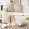 Home Brilliant Throw Pillow Covers 18x18 Lined Linen Square Pillow Covers for Couch Sofa Decor Set of 4 Light Linen 18 inch