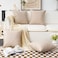 Home Brilliant Throw Pillow Covers 18x18 Lined Linen Square Pillow Covers for Couch Sofa Decor Set of 4 Light Linen 18 inch