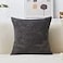 Home Brilliant Throw Pillows 18x18 Soft Decorative Striped Corduroy Velvet Square Summer Throw Pillow Cover for Couch Sofa 45 x 45 cm Dark Grey