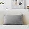 Home Brilliant Lumbar Pillow Cover 12x20 Plush Velvet Corduroy Striped Rectangular Throw Pillows Pillow Case Cushion Cover 12 x 20 Light Grey