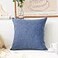 Home Brilliant Indigo Linen Decorative Pillow Covers Lined Cushion Cover for Couch 20x20 Inch50x50cm Navy Blue