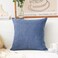 Home Brilliant Indigo Linen Decorative Pillow Covers Lined Cushion Cover for Couch 20x20 Inch50x50cm Navy Blue