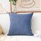 Home Brilliant Indigo Linen Decorative Pillow Covers Lined Cushion Cover for Couch 20x20 Inch50x50cm Navy Blue