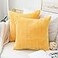 Home Brilliant Pillow Covers 20x20 Solid Striped Corduroy Plush Velvet Cushion Cover for Couch Decor Set of 2 20 x 20 Inch Sunflower Yellow