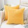 Home Brilliant Pillow Covers 20x20 Solid Striped Corduroy Plush Velvet Cushion Cover for Couch Decor Set of 2 20 x 20 Inch Sunflower Yellow