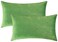 Mixhug Set of 2 Cozy Velvet Rectangle Decorative Throw Pillow Covers for Couch and Bed Green 12 x 20 Inches
