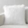 Phantoscope Faux Fur Solid Decorative Pillow Cover Fluffy Throw Pillow Mongolian Luxury Fuzzy Pillow Case Cushion Cover for Bedroom and Couch True White 22 x 22 Inches Pack of 1