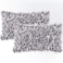 MIULEE 3D Rose Flower Pillow Covers Pack of 2 Decorative Spring Floral Romantic Stereo Chiffon Aesthetic Solid Pillowcase for Girl Bedroom Living Room Decor 12x20 Inch Grey
