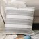 NATUS WEAVER Stripe Pillow Case Soft Faux Linen Square Decorative Throw Cushion Cover Pillowcase with Hidden Zipper for Sofa Nursery Bedroom 12 x 12