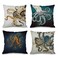 Andreannie Pack of 4Ink Painting Marine Octopus Squid Sea Animals Cotton Linen Decorative Throw Pillow Case Personalized Cushion Cover for Sofa Couch Bed Square 18 X 18 Inches