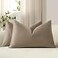 DEZENE Lumbar Pillow Covers 12x20 Taupe Pack of 2 Cozy Soft Velvet Rectangular Modern Luxury Decorative Throw Pillow Cases for Sofa Couch Living Room Bed Home Decor