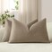 DEZENE Lumbar Pillow Covers 12x20 Taupe Pack of 2 Cozy Soft Velvet Rectangular Modern Luxury Decorative Throw Pillow Cases for Sofa Couch Living Room Bed Home Decor