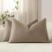 DEZENE Lumbar Pillow Covers 12x20 Taupe Pack of 2 Cozy Soft Velvet Rectangular Modern Luxury Decorative Throw Pillow Cases for Sofa Couch Living Room Bed Home Decor