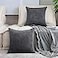 Home Brilliant 2 Pack Super Soft Striped Corduroy 26x26 Pillow Covers Decorative Euro Throw Pillow Sham Cushion Covers for Couch 26 x 26 inch Dark Grey