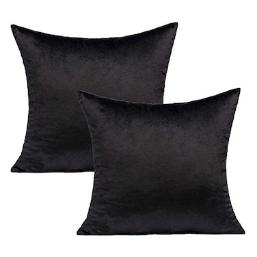 VAKADO 20x20 Black Pillow Covers Decorative Velvet Cozy Soft Solid Square Throw Cushion Cases Home Decor for Couch Sofa Bedroom Office Set of 2