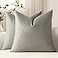 DEZENE Throw Pillow Covers 22x22 LightGrey Pack of 2 Cozy Soft Velvet Square Modern Luxury Decorative Throw Pillow Cases for Sofa Couch Living Room Bed Home Decor