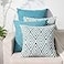 HPUK Throw Pillow Covers 18x18 Inch Set of 4 Linen Decorative Pillow Covers Accent Cushion Covers for Couch Sofa Bed Bedroom Living Room Dcor Aqua Blue