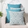 HPUK Throw Pillow Covers 18x18 Inch Set of 4 Linen Decorative Pillow Covers Accent Cushion Covers for Couch Sofa Bed Bedroom Living Room Dcor Aqua Blue