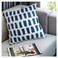Aitliving Throw Pillow Cover Accent Classic Blue Hand Crayon Painting Style Capri Geometric Markings Patterned Decorative Pillow Case Cover 17x17inch Vogue Poly Cotton Twill Toss Pillow Cover