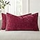 decorUhome Chenille Soft Cozy Throw Pillow Covers 12x20 Set of 2 Modern Farmhouse Boho Velvet Decorative Pillow Cases with Stitched Edge for Couch Sofa Bed Home Decor Rhododendron