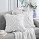 Leeden Throw Pillow Covers Set of 2 3D Design Handmade Cute Ruffles Pillowcase Christmas Decorative Cushion Cover for Sofa Couch Bedroom Living Room 22 x 22 inch White