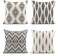 ArtSocket Set of 4 Throw Pillow Covers Ikat Tribal and Boho Bohemian Black Ethnic Herringbone for Ideas Decor Linen Outdoor Pillow Cases Home Decorative Square 22x22 Inches Pillowcases
