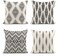 ArtSocket Set of 4 Throw Pillow Covers Ikat Tribal and Boho Bohemian Black Ethnic Herringbone for Ideas Decor Linen Outdoor Pillow Cases Home Decorative Square 22x22 Inches Pillowcases