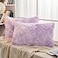 JAUXIO Faux Fur Decorative Throw Pillow Shams 2 Pack Abstract Style Tie Dye Printed Shaggy Pillowcases Crystal Velvet Reverse Queen Size 20X26 Inches Lilac
