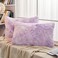 JAUXIO Faux Fur Decorative Throw Pillow Shams 2 Pack Abstract Style Tie Dye Printed Shaggy Pillowcases Crystal Velvet Reverse Queen Size 20X26 Inches Lilac