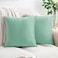 HWY 50 Aqua Green Velvet Throw Pillow Covers 18x18 Inch Pack of 2 Soft Cozy Solid Decorative Luxury Cushion Cases for Couch Sofa Bed Living Room Bedroom