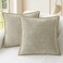 CaliTime Throw Pillow Covers Decorative 22 X 22 Inches Pack of 2 Cotton Thread Stitching Edges Solid Dyed Soft Chenille Cushion Cases for Couch Sofa Bed Living Room Farmhouse Light Taupe