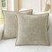 CaliTime Throw Pillow Covers Decorative 22 X 22 Inches Pack of 2 Cotton Thread Stitching Edges Solid Dyed Soft Chenille Cushion Cases for Couch Sofa Bed Living Room Farmhouse Light Taupe