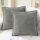 CaliTime Throw Pillow Covers Decorative 18 X 18 Inches Pack of 2 Cotton Thread Stitching Edges Solid Dyed Soft Chenille Cushion Cases for Couch Sofa Bed Living Room Farmhouse Medium Grey
