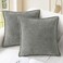 CaliTime Throw Pillow Covers Decorative 18 X 18 Inches Pack of 2 Cotton Thread Stitching Edges Solid Dyed Soft Chenille Cushion Cases for Couch Sofa Bed Living Room Farmhouse Medium Grey