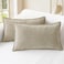 CaliTime Throw Pillow Covers Decorative 12 X 20 Inches Pack of 2 Cotton Thread Stitching Edges Solid Dyed Soft Chenille Cushion Cases for Couch Sofa Bed Living Room Farmhouse Light Taupe