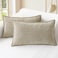 CaliTime Throw Pillow Covers Decorative 12 X 20 Inches Pack of 2 Cotton Thread Stitching Edges Solid Dyed Soft Chenille Cushion Cases for Couch Sofa Bed Living Room Farmhouse Light Taupe