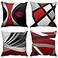 Emvency Set of 4 Throw Pillow Covers Modern Abstract Red Stripes Gray Black White Acrylic Bold Grey Decorative Pillow Cases Home Decor Square 22x22 Inches Pillowcases