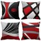 Emvency Set of 4 Throw Pillow Covers Modern Abstract Red Stripes Gray Black White Acrylic Bold Grey Decorative Pillow Cases Home Decor Square 22x22 Inches Pillowcases