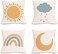Ailansnug Boho Sun and Moon Clouds Rainbows Kids Throw Pillow Covers Home Bedroom Decor Pillow Case Classroom Nursery Room Decorations 18x 18 4 Pack No Pillows