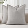 decorUhome Summer Decorative Throw Pillow Covers 18x18 Set of 2 Square Faux Linen Outdoor Neutral Farmhouse Pillow Covers with Stitched Edge for Couch Sofa Living Room Light Grey