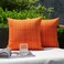K KEVIN Kevin Textile Pack of 2 Decorative Outdoor Waterproof Fall Throw Pillow Covers Stripe Square Pillowcases Modern Autumn Decorative Cushion Cases for Patio Couch Bench 22 x 22 Inch Orange