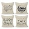 HUYAW Happy Camper Camping Welcome Decorative Throw Pillow Covers Adventure Awaits Pillow Cases Set of 4 18 x 18 Inch Home RV Decor