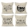 HUYAW Happy Camper Camping Welcome Decorative Throw Pillow Covers Adventure Awaits Pillow Cases Set of 4 18 x 18 Inch Home RV Decor