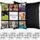 Sieral 10 Pieces Sublimation Blank Pillow Case 9 Grid 16 Valentine DIY Gift for Women Men Customized Cushion Cover Polyester Black Throw Pillowcase for Family Sofa Couch No Pillow Insert