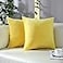 mixeoo Comfy Lemon Yellow Throw Pillow Covers Decorative Square Solid Thick Velvet Super Soft Cushion Cases Home Decor for Sofa Couch Living Room Chair Set of 2 18 x 18 Inch