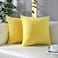mixeoo Comfy Lemon Yellow Throw Pillow Covers Decorative Square Solid Thick Velvet Super Soft Cushion Cases Home Decor for Sofa Couch Living Room Chair Set of 2 18 x 18 Inch