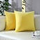 mixeoo Comfy Lemon Yellow Throw Pillow Covers Decorative Square Solid Thick Velvet Super Soft Cushion Cases Home Decor for Sofa Couch Living Room Chair Set of 2 18 x 18 Inch
