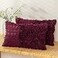 CaliTime Throw Pillow Cases Pack of 2 Solid 3D Stereo Chiffon Wave Rose Flower Decorative Cushion Covers Shells for Couch Sofa Bedroom 12 X 20 Inches Burgundy