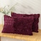 CaliTime Throw Pillow Cases Pack of 2 Solid 3D Stereo Chiffon Wave Rose Flower Decorative Cushion Covers Shells for Couch Sofa Bedroom 12 X 20 Inches Burgundy