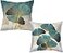 F Finerease Throw Pillow Cover Teal Ginkgo Leaves 18 x 18 Inch Turquoise Pillow Cushion Cover Set of 2 Square Cushion Case Great for Sofa Bedroom Yard Living Room Home Decor